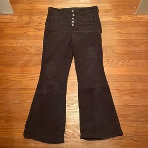 Flare button-up corduroy pants